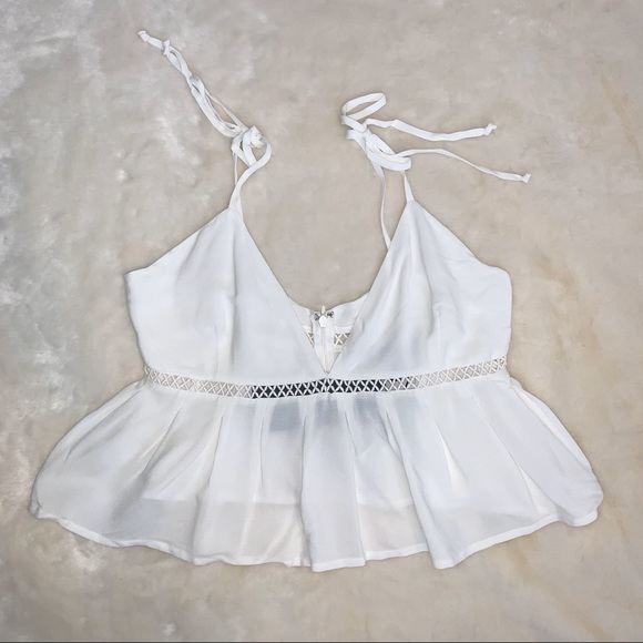 For Love & Lemons Iris Crop Top Ivory Size S NWT - Picture 3 of 15